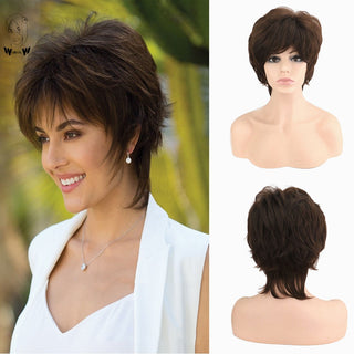 WHIMSICAL W Synthetic Women Mixed Blonde Brown Short Wigs Natural Hair Wigs Heat Resistant Hair Wig for Women ALODIA STORE