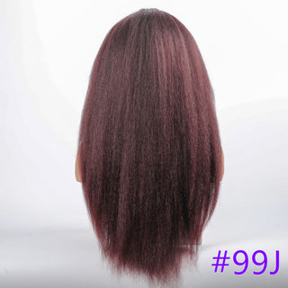 Long Kinky Straight Synthetic Wigs for Black Women Black Brown Blonde Ginger Red White Hair Afro Wigs Synthetic STW Hair Wigs ALODIA STORE