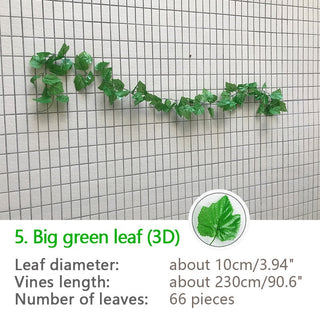2.4M Silk Artificial Ivy Rattan Leaf Garland Plant Vine Home Wedding Bathroom Decoration Garden Festival Party Decor fake flower ALODIA STORE