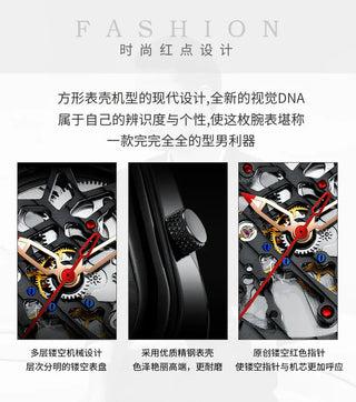 AILANG Men's Watch Top Brand Luxury Watch Men's Mechanical Silicone Strap Waterproof Watch Men's Hollow Reloj Hombre 2020 New ALODIA STORE