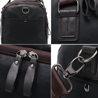 Casual Travel Duffel Bag PU Leather Men Handbags Big Large Capacity Travel Bags Black Mens Messenger Bag Tote ALODIA STORE