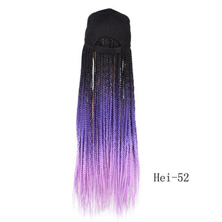 Box Braids Baseball Cap Wig 24inch Long Synthetic Braid Wigs Hat with Braiding Hair Extensions For Black Women Adjustable Size ALODIA STORE