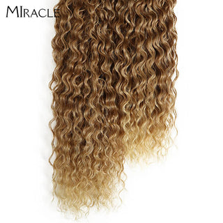 Afro Kinky Curly Hair Wave Synthetic Hair Heat Resistant Deep Wave Hair Bundles Extensions Brown Miracle hair Curly Weave Hair ALODIA STORE