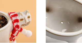 Cartoons Cat Flowerpot Animal Ceramic Flowerpot Cute Vase Cactus Succulent Plants Potted  Flower Arrangement Home Decoration ALODIA STORE