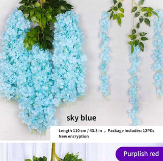 12Pcs Wisteria Artificial Flower Rattan Wreath Arch Wedding Home Garden Office Decoration pendant Plant Wall Decoration ALODIA STORE