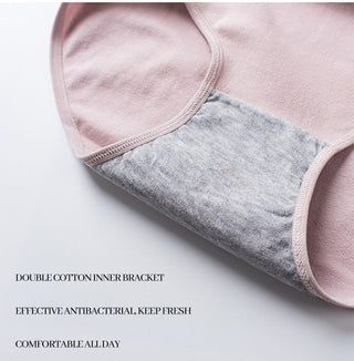 Cotton  Underwear Panties High Waist Briefs Solid Color Breathable Underpants Seamless Soft Lingerie Girls Fashion Briefs ALODIA STORE