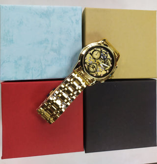 Watch Men Skeleton Automatic quartz Watch Gold Skeleton Vintage Man Watchwrist watches for men ALODIA STORE