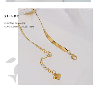 Yhpup Charm New Geometric Snake Chain Necklace Trendy Stainless Steel Jewelry Golden Metal Texture брелок Women Waterproof Gift ALODIA STORE