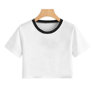 Summer fashion Harajuku Sexy tank Crop Top White T Shirt Clothes Women Cute Korean Style Graphic printed Croptop Short sleeve ALODIA STORE
