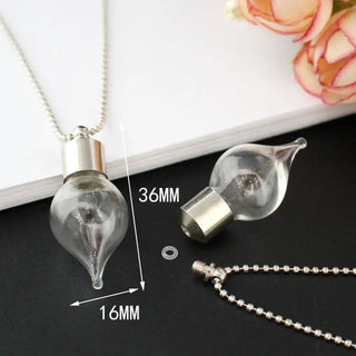 2PCS Glass Locket Urn Jewelry Cremation Jewelry Urn Necklace for Ashes Fillable vials Necklaces Blood Vial Necklace ALODIA STORE