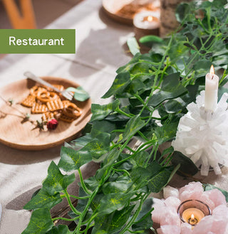 2.4M Silk Artificial Ivy Rattan Leaf Garland Plant Vine Home Wedding Bathroom Decoration Garden Festival Party Decor fake flower ALODIA STORE