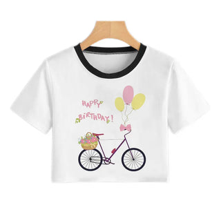 Summer fashion Harajuku Sexy tank Crop Top White T Shirt Clothes Women Cute Korean Style Graphic printed Croptop Short sleeve ALODIA STORE