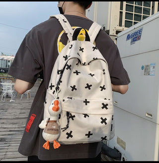 Cute Milk Cow Printing Women's Backpack Canvas Travel Mochila Women School Bag for Teenager Girls Fashion Rucksack Wholesale ALODIA STORE