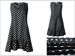 Summer dress Polka Dot Sleeveless Beach Mini Dress ALODIA STORE