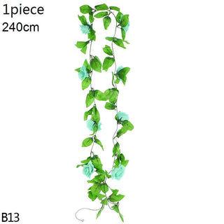 Wisteria Artificial Flower Vine Ivy Leaf Garland Silk Rose Flowers Rattan String Vine Wedding Arch Flower Home Garden Decoration ALODIA STORE