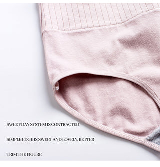 Cotton  Underwear Panties High Waist Briefs Solid Color Breathable Underpants Seamless Soft Lingerie Girls Fashion Briefs ALODIA STORE