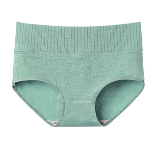 Cotton  Underwear Panties High Waist Briefs Solid Color Breathable Underpants Seamless Soft Lingerie Girls Fashion Briefs ALODIA STORE