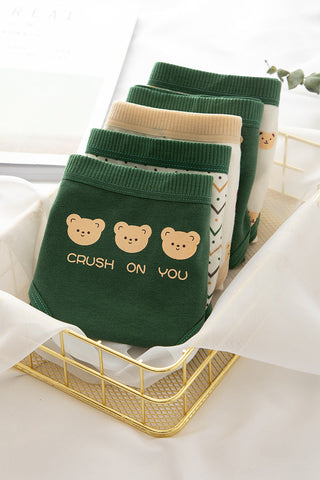 2021 Women Cotton Underwear Japanese Cute Briefs Mid Waist Seamless Underpants Cute Cartoon Panties Female Cotton Lingerie ALODIA STORE