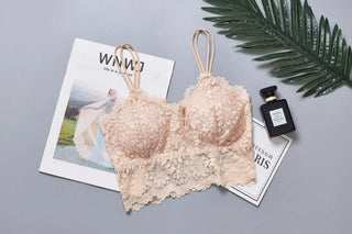 SVOKOR Women Wireless Lace Bra Push Up Tube Top Plus Size Sport Bralette Underwear Non-adjusted Straps Lingerie Full Cup ALODIA STORE