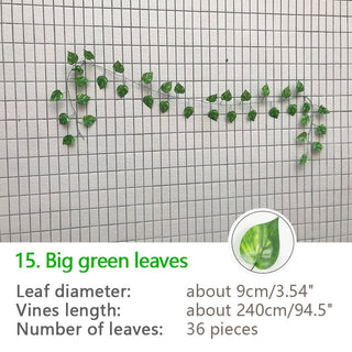 2.4M Silk Artificial Ivy Rattan Leaf Garland Plant Vine Home Wedding Bathroom Decoration Garden Festival Party Decor fake flower ALODIA STORE
