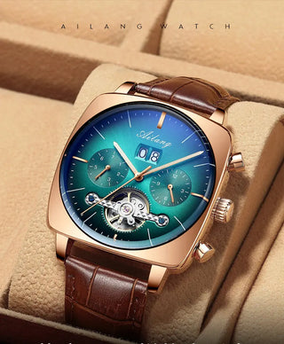 AILANG new watch men's automatic mechanical watch waterproof tourbillon black technology luminous fashion men's watch ALODIA STORE