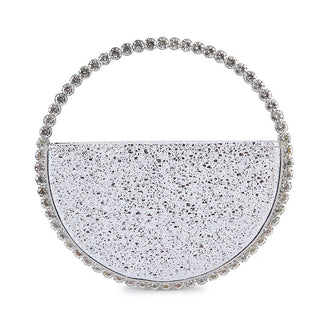 Luxury Colored Diamond Half Moon Women Purses and Handbags Evening Bag Serpentine Designer Party Clutch Bag Chic Wedding Bag ALODIA STORE