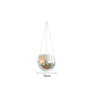 Disco Ball Hanging Flower Pot For Indoor Plants Bohemian Style Flower Planter Pots Rope Mirror Hanging Basket Garden Decor Vase ALODIA STORE