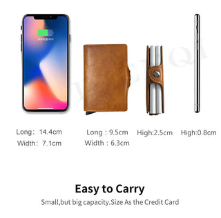 Credit Card Holder Wallet Leather Metal Aluminum ALODIA STORE