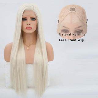 Charisma Blonde Wig Synthetic Lace Front Wig for Women Long Silky Straight Hair Natural Hairline Side Part Cosplay Wigs ALODIA STORE