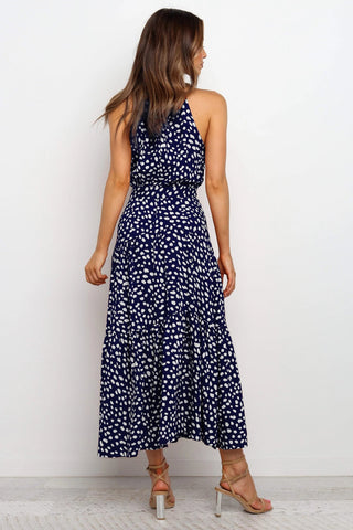 Summer Long Dress Polka Dot Casual Dresses Black Sexy Halter Strapless New 2023 ALODIA STORE