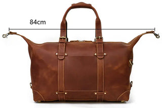 100% Genuine Crazy Horse Leather Men Travel Bags With Rivet Big HandBag For Male Cowhide Duffel Bag Mans Travelling Bag luxury ALODIA STORE