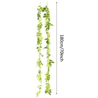 Wisteria Artificial Flower Vine Ivy Leaf Garland Silk Rose Flowers Rattan String Vine Wedding Arch Flower Home Garden Decoration ALODIA STORE
