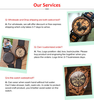BOBO BIRD Luxury Wood Couple Watches for Men Watch Auto Date Man Watch for Women Handmade Quartz Wristwatch Relogio Masculino ALODIA STORE