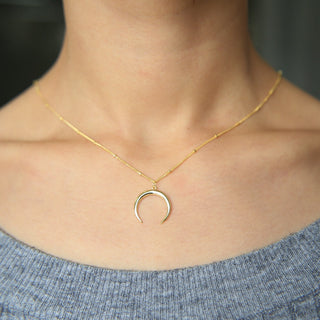 Hot Sale Delicate Moon pendant Necklace Jewelry Curved Moon Necklace Gold color 925 Silver Moon Necklace Jewelry Birthday Gift ALODIA STORE
