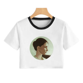 Summer Fashion Harajuku Sexy Tank Crop Top White Femme Clothes Women Cute Flower Season Girl Printed Croptop Short Sleeve ALODIA STORE