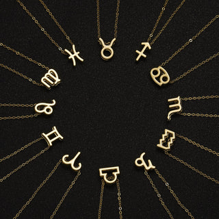 3Pcs/set 12 Zodiac Sign Necklace For Women 12 Constellation Pendant Chain Choker Birthday Jewelry With Cardboard Card ALODIA STORE