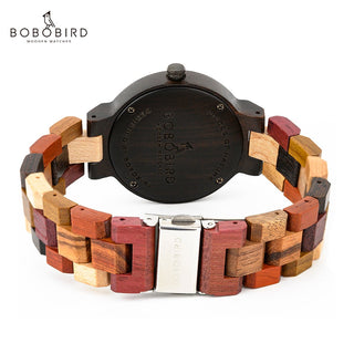 BOBO BIRD Luxury Wood Couple Watches for Men Watch Auto Date Man Watch for Women Handmade Quartz Wristwatch Relogio Masculino ALODIA STORE