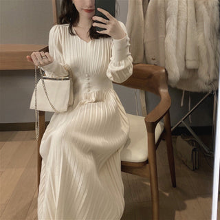 Knitted Dress Women Casual Long Sleeve ALODIA STORE