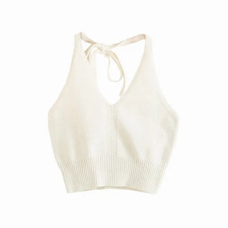 Summer Tank Top V Neck Tops Women CropTop Knitting Beach Cropped Sexy Fashion Clothes Women Camisole Streetwear ALODIA STORE
