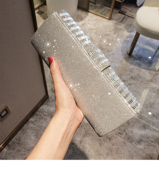 Black Clutch Purse and Handbag with Rhinestone Women ALODIA STORE