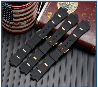 Silicone Watch Barcelet Watch Accessories Band for BVLGARI DP42C14SVDGMT Convex 8mm Rubber Strap Men and Women 2 Types ALODIA STORE