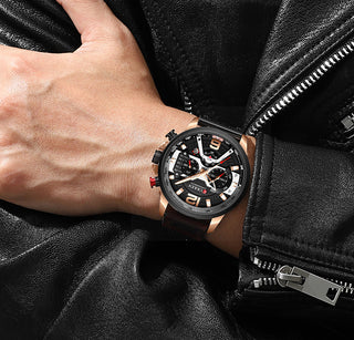 CURREN Casual Sport Watches for Men Top Brand Luxury Military Leather Wrist Watch Man Clock Fashion Chronograph Wristwatch ALODIA STORE