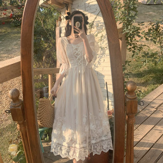 2023 Spring Lace Sweet Elegant Dress Women Dress Korean ALODIA STORE