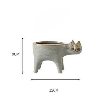 Cartoons Cat Flowerpot Animal Ceramic Flowerpot Cute Vase Cactus Succulent Plants Potted  Flower Arrangement Home Decoration ALODIA STORE
