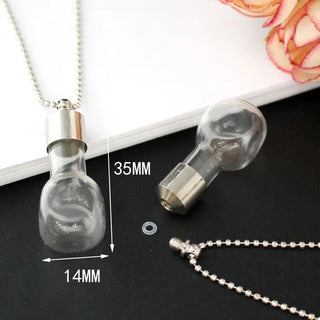 2PCS Glass Locket Urn Jewelry Cremation Jewelry Urn Necklace for Ashes Fillable vials Necklaces Blood Vial Necklace ALODIA STORE