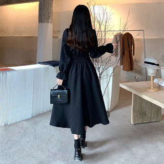 QWEEK Vintage Black Dress Women French Elegant ALODIA STORE