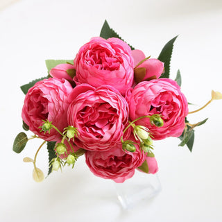 Artificial Flowers Peony Bouquet Silk Rose Vase for Home Decor Garden Wedding Decorative Fake Plants Christmas Garland Material ALODIA STORE