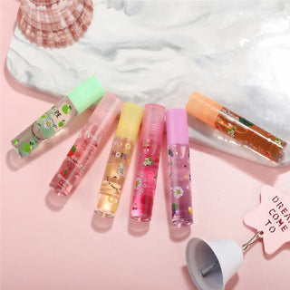 1PCS Colors Roll-on Fruit Oil Lip Balm Lip Oil Moisturizing Mirror Transparent Lip Long lasting Hydrating Lip gloss Cosmetics ALODIA STORE