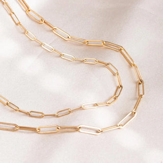 eManco Hot Fashion Paperclip Link Chain Women Necklace Stainless Steel Gold Color Chain Necklace For Women Men Jewelry Gift ALODIA STORE