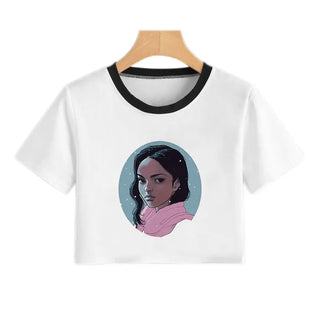 Summer Fashion Harajuku Sexy Tank Crop Top White Femme Clothes Women Cute Flower Season Girl Printed Croptop Short Sleeve ALODIA STORE